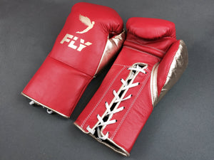 Guantes fly 8 Oz pelea oficial (rojo/dorado)