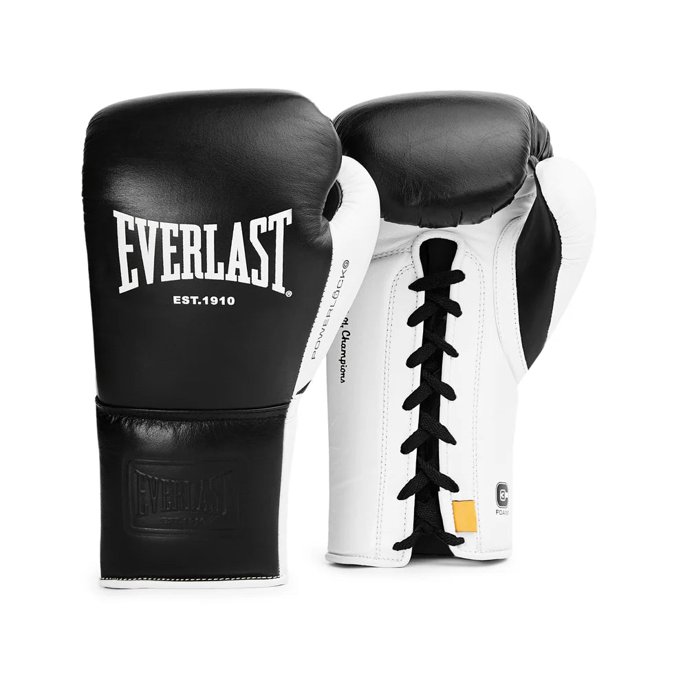 Guantes de boxeo Everlast Powerlock OG Pro (negro/blanco)