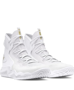 Zapatillas de boxeo Under Armour de boxeo (blanco/oro)