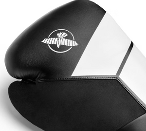 Guantes de boxeo con cuerdas Hayabusa S4 de piel (negro/blanco)