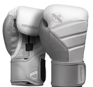 Kit guantes y espinilleras Hayabusa T3 (blanco/negro)