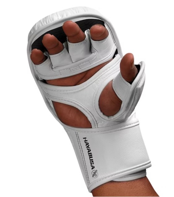 Kit guantes de MMA y espinilleras Hayabusa T3 (blanco)