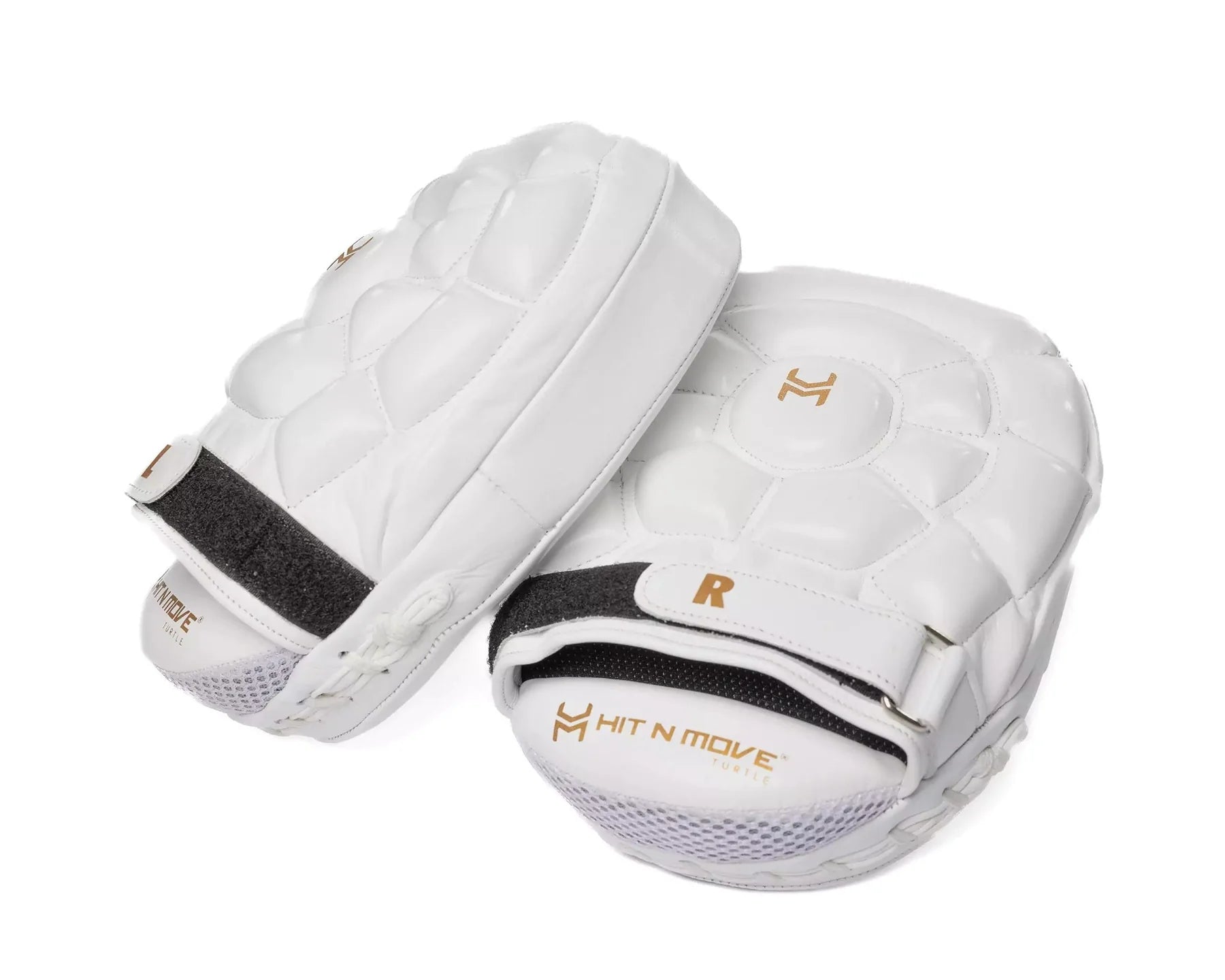 Manoplas Hit N Move (blanco/oro y negro/oro)