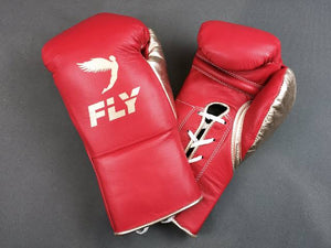 Guantes fly 8 Oz pelea oficial (rojo/dorado)