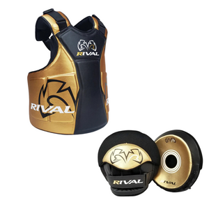 Kit de entrenador Rival Peto y Manoplas (dorado/negro)