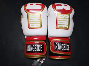 Guantes de boxeo Ringside Apex (Blanco/oro/rojo)