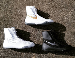 Zapatillas de boxeo Nike Machomai 2 (Blanco / Oro)