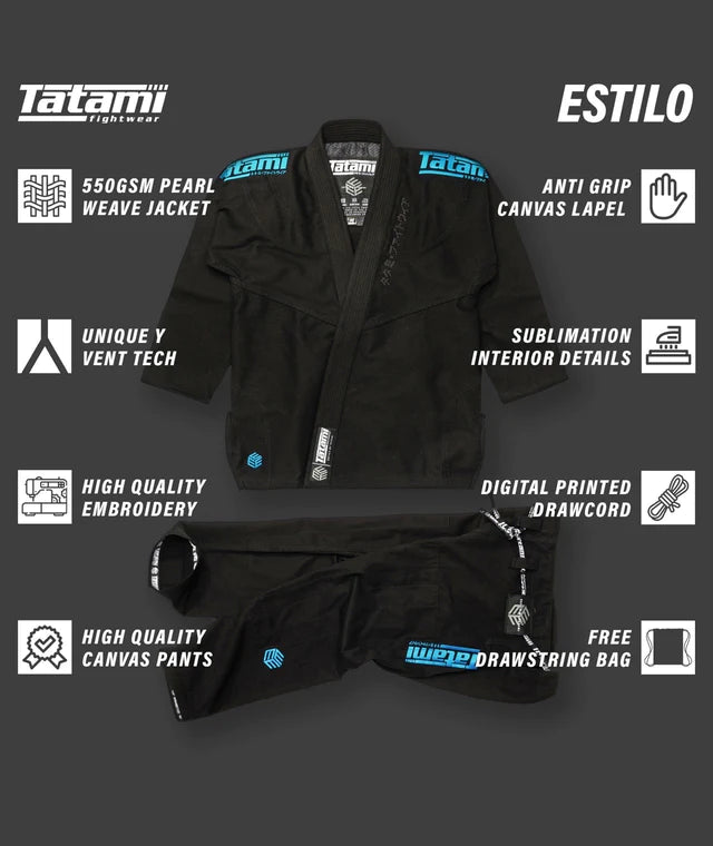 Gi Tatami Black Label blue on black