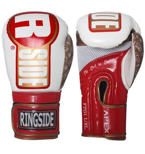 Guantes de boxeo Ringside Apex (Blanco/oro/rojo)